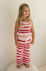 AVA CROCHET TOP - POPPY STRIPE