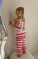 AVA CROCHET TOP - POPPY STRIPE