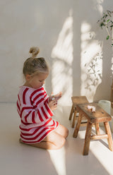 POPPY STRIPE TIE BACK TOP