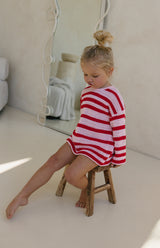 POPPY STRIPE TIE BACK TOP