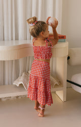 MIMI CROP & SKIRT SET - CAPRI GINGHAM
