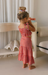 MIMI CROP & SKIRT SET - CAPRI GINGHAM