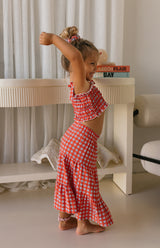 MIMI CROP & SKIRT SET - CAPRI GINGHAM