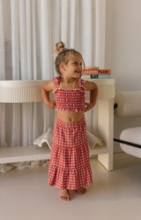 MIMI CROP & SKIRT SET - CAPRI GINGHAM