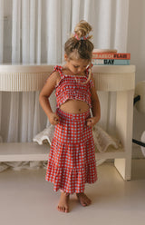 MIMI CROP & SKIRT SET - CAPRI GINGHAM