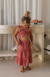 MIMI CROP & SKIRT SET - CAPRI GINGHAM