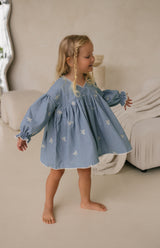 NOELLE DRESS - DENIM BOWS