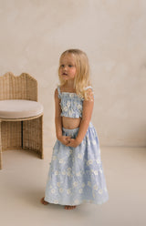 CELESTE CROP & SKIRT SET - BLUE