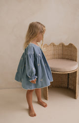 NOELLE DRESS - DENIM BOWS