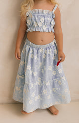 CELESTE CROP & SKIRT SET - BLUE