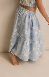 CELESTE CROP & SKIRT SET - BLUE