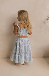 CELESTE CROP & SKIRT SET - BLUE