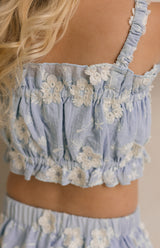 CELESTE CROP & SKIRT SET - BLUE