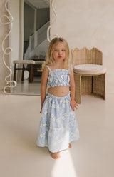 CELESTE CROP & SKIRT SET - BLUE