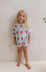 STRAWBERRY ROMPER - SKY