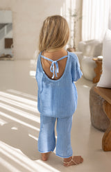 FLORA CROCHET PANT - AZURE