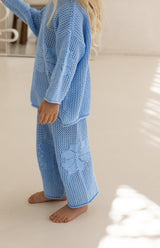 FLORA CROCHET PANT - AZURE