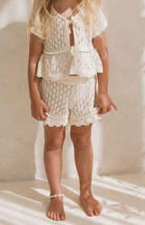 GIGI CROCHET SHORTS - CREAM