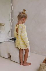 BUTTERCUP STRIPE TIE BACK TOP