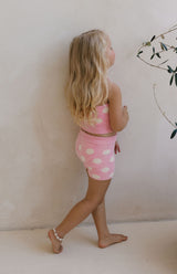 DOTTIE BIKER SHORTS - PINK POLKA