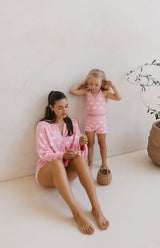 MAMA DOTTIE KNIT CARDIGAN - PINK POLKA