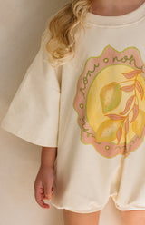TOSCANA T SHIRT ROMPER - BUTTER