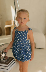 POLKA DENIM ROMPER