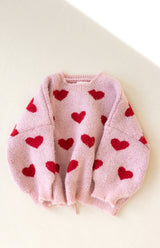 BETTY TIE LOOP BACK KNIT - HEARTS