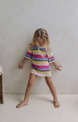 ELOISE TIE BACK DRESS - HAVANA STRIPE