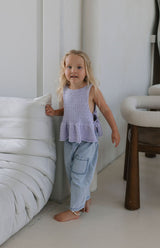 NELLIE SIDE TIE TOP - LILAC