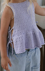 NELLIE SIDE TIE TOP - LILAC