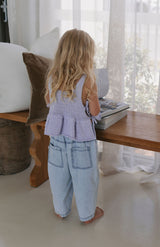 NELLIE SIDE TIE TOP - LILAC