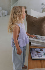 NELLIE SIDE TIE TOP - LILAC