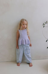 NELLIE SIDE TIE TOP - LILAC