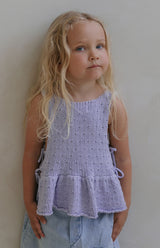 NELLIE SIDE TIE TOP - LILAC