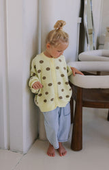DOTTIE CARDIGAN - LEMON POLKA