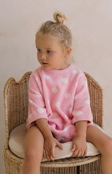 DOTTIE ROMPER - PINK POLKA