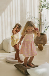 STRAWBERRY CREAM DOT RIC RAC DRESS