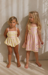 STRAWBERRY CREAM DOT RIC RAC DRESS