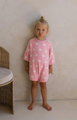 DOTTIE ROMPER - PINK POLKA