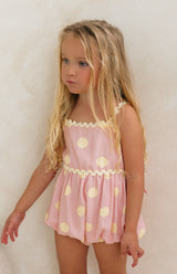 STRAWBERRY CREAM DOT RIC RAC ROMPER