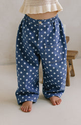 YARRA BARREL JEAN - NAVY POLKA