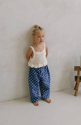 YARRA BARREL JEAN - NAVY POLKA