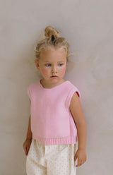 ROSALIE KNIT RIBBON TOP - PINK