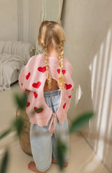 BETTY TIE LOOP BACK KNIT - HEARTS