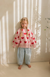 BETTY TIE LOOP BACK KNIT - HEARTS