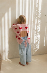 BETTY TIE LOOP BACK KNIT - HEARTS