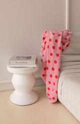 POLKA BLANKET- PINK/RED