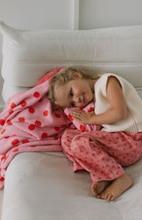 POLKA BLANKET- PINK/RED