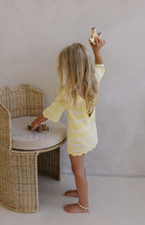 ELOISE TIE BACK DRESS - BUTTERCUP STRIPE
